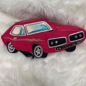 Betsey Johnson Hot Pink Car Wristlet Clutch